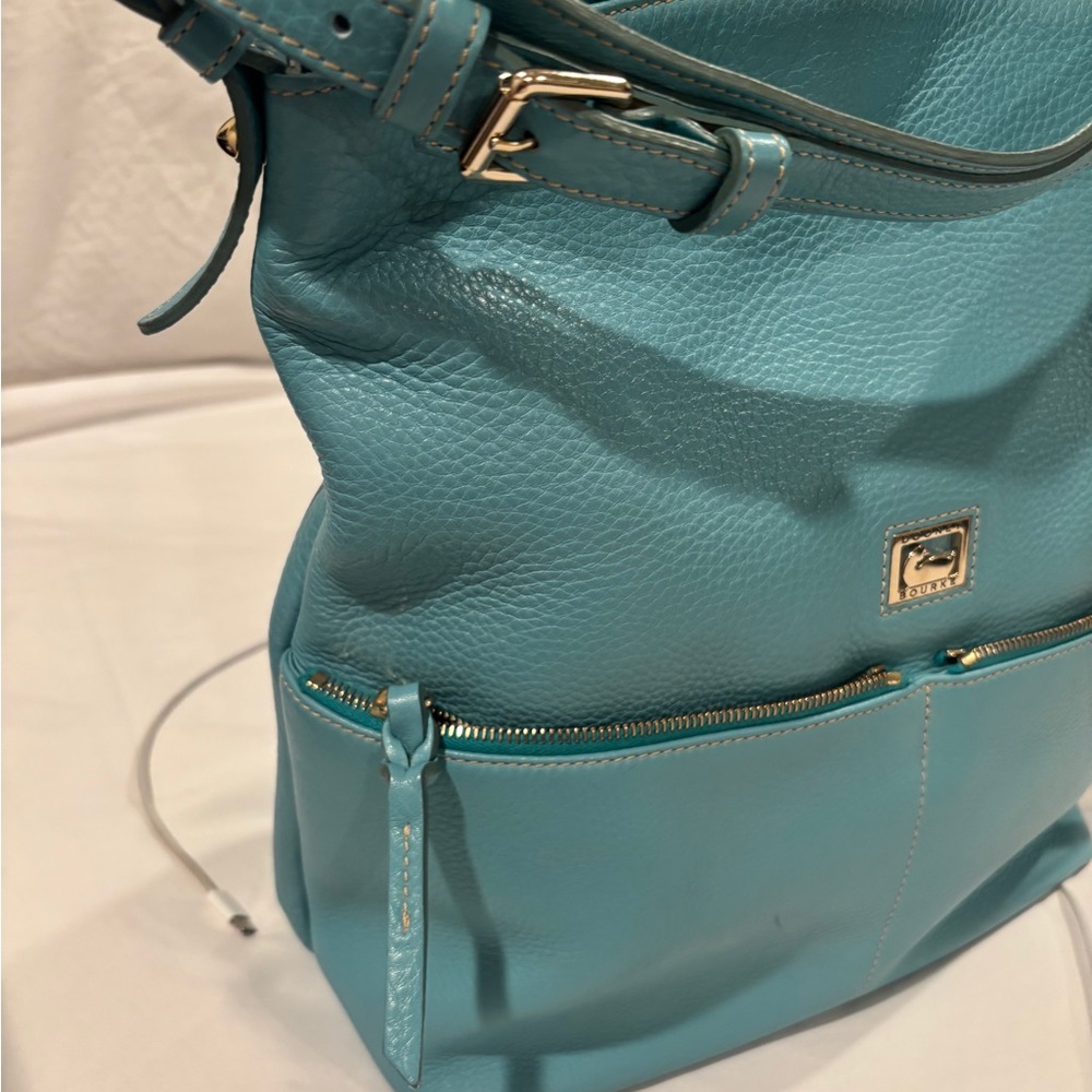 Dooney & Bourke Aqua Leather Shoulder Bag - Picture 2 of 16